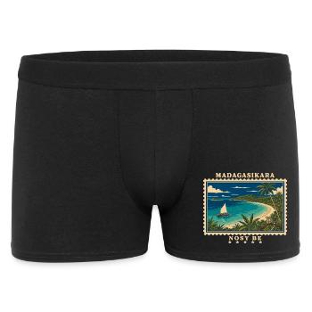 Madagaskar Nosy Be Vintage Reisemarke - Männer Boxer Shorts - Schwarz - Vorne