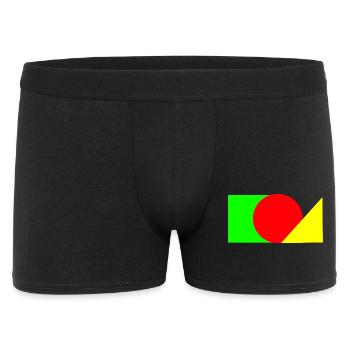 Red circle meets green-yellow - Men's Boxer Shorts - black - Front