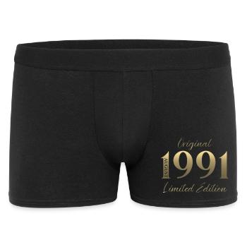 35. Geburtstag Geschenk Original August 1991 - Männer Boxer Shorts - Schwarz - Vorne
