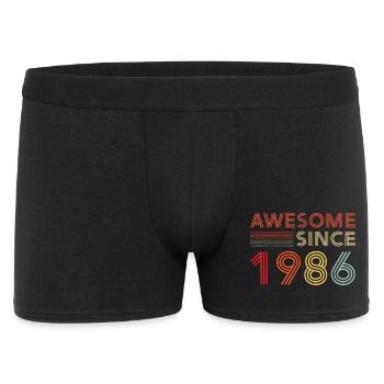 1986 Vintage-Retro-Geburtstagsgeschenk - Männer Boxer Shorts - Schwarz - Vorne