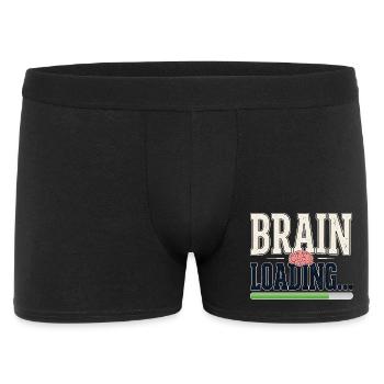 Schülerhumor – Gehirnbelastung - Männer Boxer Shorts - Schwarz - Vorne