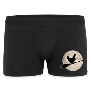 T-shirt Chicken Witch’s Broom, Full Moon Halloween - Boxer Homme - noir - Devant