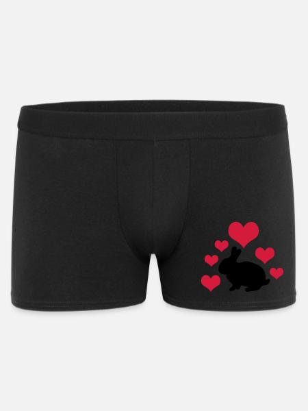 Rabbit with 6 hearts 2 - Men's Boxer Shorts - black