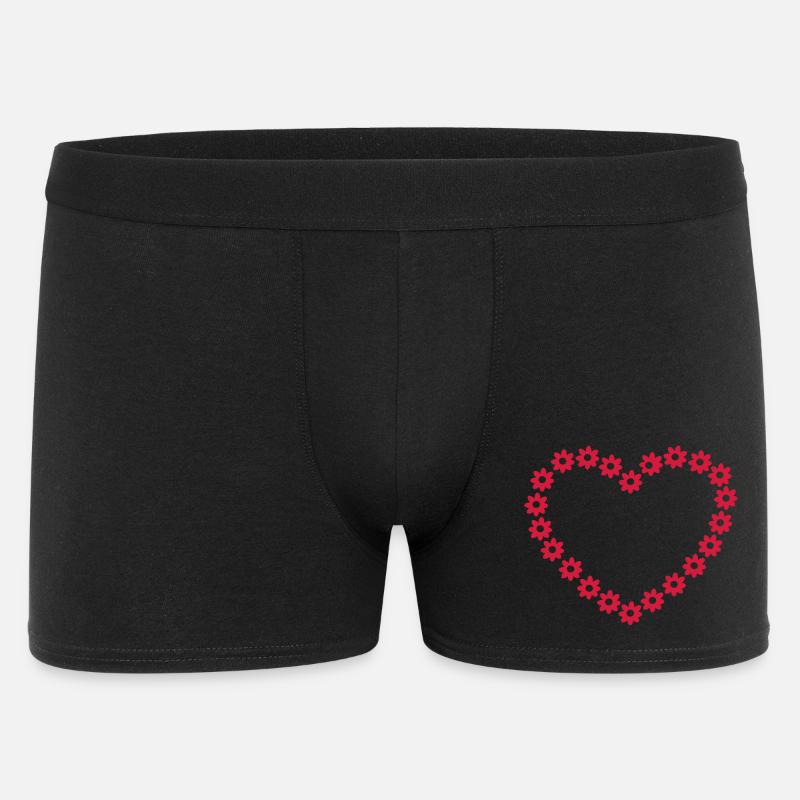 Blume Herz - Männer Boxer Shorts - Schwarz