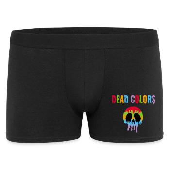 Farbiger Schädel Manga - Männer Boxer Shorts - Schwarz - Vorne