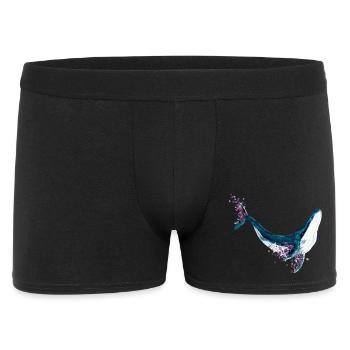 Blauwal Blumen Aquarell Watercolor Shirt - Männer Boxer Shorts - Schwarz - Vorne