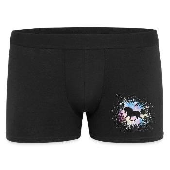 Pferde Grafik Pferdemotiv Bunt Pferdefan Geschenk - Männer Boxer Shorts - Schwarz - Vorne