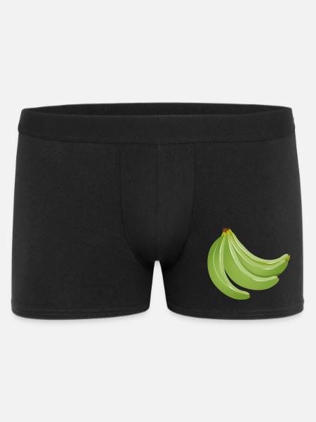 four bright green unripe bananas - Men's Boxer Shorts - black