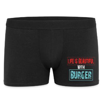 Joie de vivre avec un burger qui dit - Boxer Homme - noir - Devant