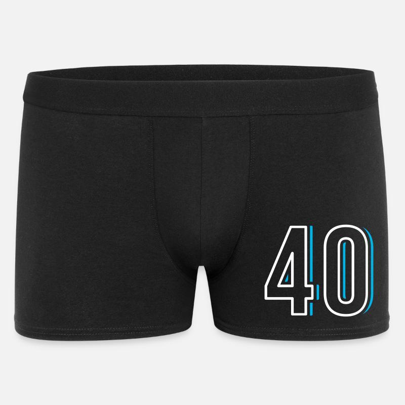Nummer 40 - Vierzig - Männer Boxer Shorts - Schwarz