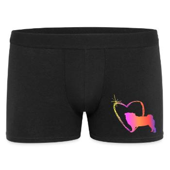 Pug with heart - Men's Boxer Shorts - black - Front