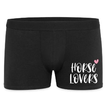 Horse Lovers Pferde Reiten Geschenk - Männer Boxer Shorts - Schwarz - Vorne