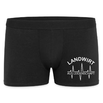 Landwirt Bauer aus Leidenschaft Puls Herzschlag - Männer Boxer Shorts - Schwarz - Vorne