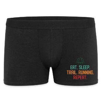 Eat. Sleep. Trail Running. Repeat. - Men's Boxer Shorts - black - Front