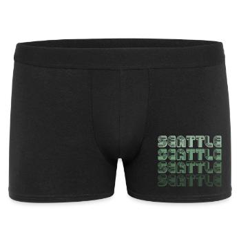 Seattle Retro Blockletters - Männer Boxer Shorts - Schwarz - Vorne