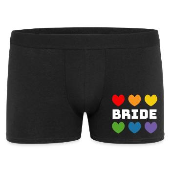 Rainbow heart Bride white - Men's Boxer Shorts - black - Front