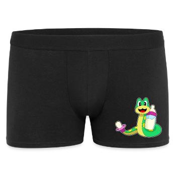 Schlange Babyflasche Milch - Männer Boxer Shorts - Schwarz - Vorne
