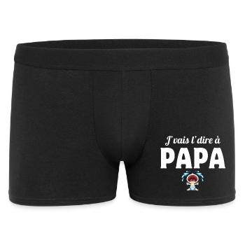 papa, j'aime mon papa, père - Boxer Homme - noir - Devant