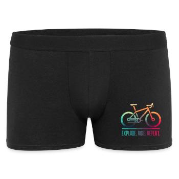 Explore Ride Repeat - ein Projekt für den Radfahrer - Männer Boxer Shorts - Schwarz - Vorne