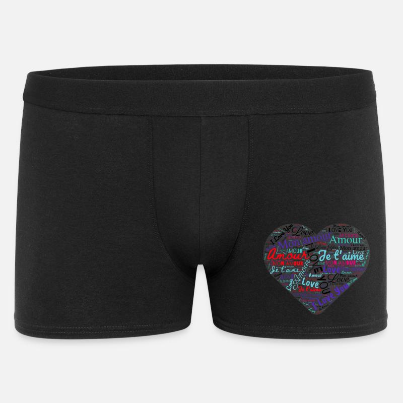 HERZ - Männer Boxer Shorts - Schwarz