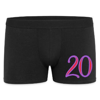 20. 20 ANS. 20e ANNIVERSAIRE. ANNIVERSAIRE 20 ANS. - Boxer Homme - noir - Devant