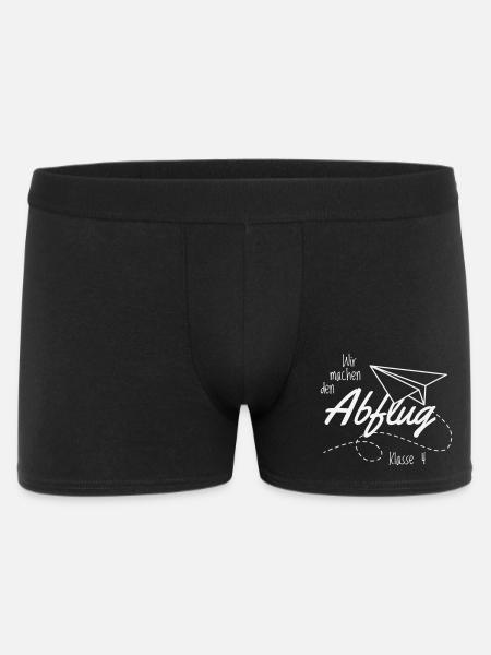 Abschlussshirt Grundschule Abflug - Männer Boxer Shorts - Schwarz