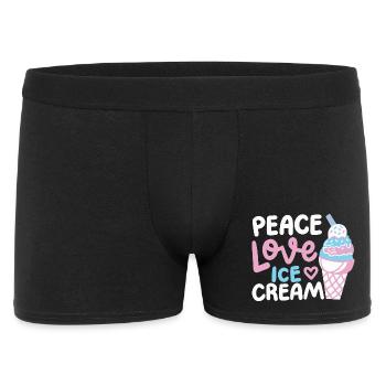 Eiscreme Eisliebhaber - Männer Boxer Shorts - Schwarz - Vorne