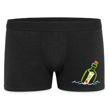 Eine Flasche im Meer - Männer Boxer Shorts - Schwarz - Vorne