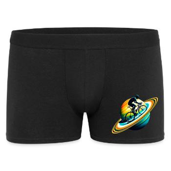 Radfahrer auf Saturn - Männer Boxer Shorts - Schwarz - Vorne