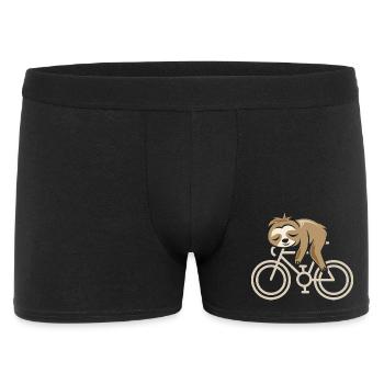 Fahrrad Faultier Rennrad Gravel Comic Cartoon Logo - Männer Boxer Shorts - Schwarz - Vorne