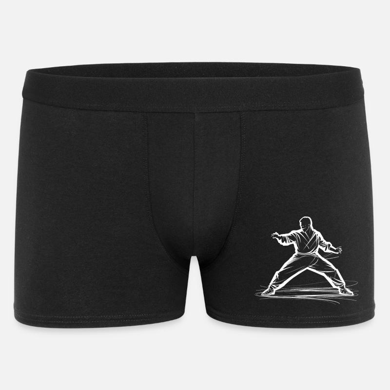 Karateka Zeichnung - Männer Boxer Shorts - Schwarz