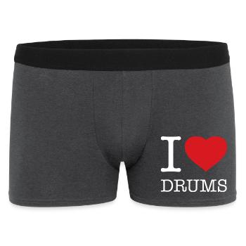 I LOVE DRUMS - Männer Boxer Shorts - Anthrazit - Vorne