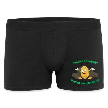 Deutsche Kartoffel und stolz drauf. German Potatoe - Männer Boxer Shorts - Schwarz - Vorne