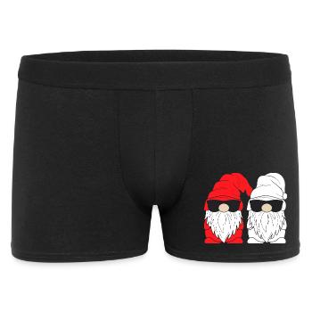 Doppel Santa Gnome Sonnenbrille - Männer Boxer Shorts - Schwarz - Vorne