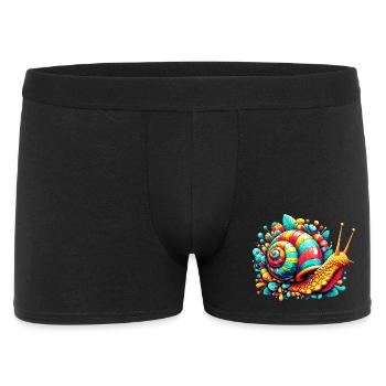 Schnecke - Männer Boxer Shorts - Schwarz - Vorne