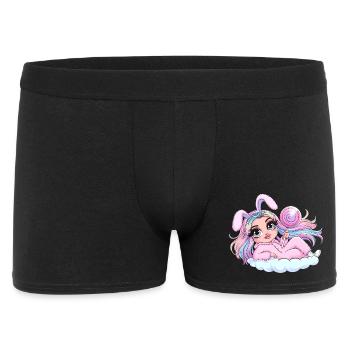 Whimsical Bunny Girl with Lollipop - Men's Boxer Shorts - black - Front