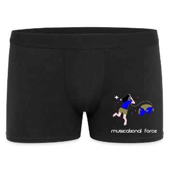 Kraft der Musik - Männer Boxer Shorts - Schwarz - Vorne
