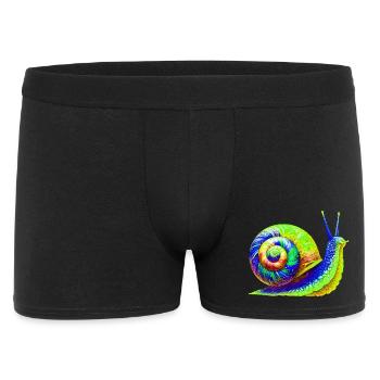 Schnecke - Männer Boxer Shorts - Schwarz - Vorne
