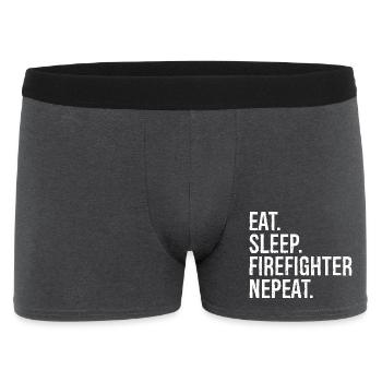 eat sleep firefighter nepeat - Männer Boxer Shorts - Anthrazit - Vorne