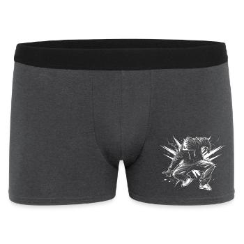 Breakdancer - Männer Boxer Shorts - Anthrazit - Vorne