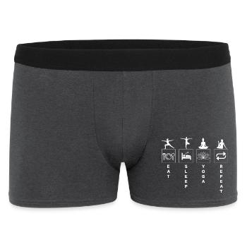 Funny Yoga Quote Eat Sleep Repeat - Men's Boxer Shorts - charcoal grey - Front