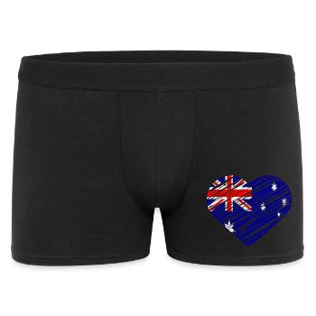 Conception de coeur de drapeau australien - Boxer Homme - noir - Devant
