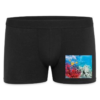 Vibrant coral reef marine life - Men's Boxer Shorts - black - Front