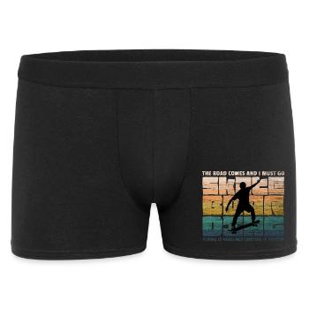 Skateboard Skaten Skate-Fan70er Retro Skater - Männer Boxer Shorts - Schwarz - Vorne