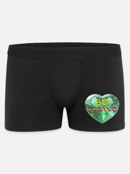 Diamond Heart I Love Organic - Men's Boxer Shorts - black
