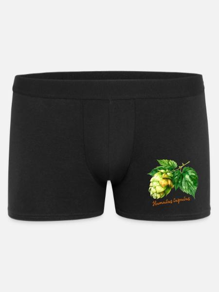 Humulus lupulus - botanical illustration - Men's Boxer Shorts - black