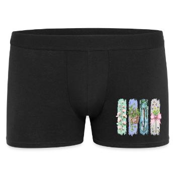Gartenliebe Naturfreund Florales Motiv - Männer Boxer Shorts - Schwarz - Vorne