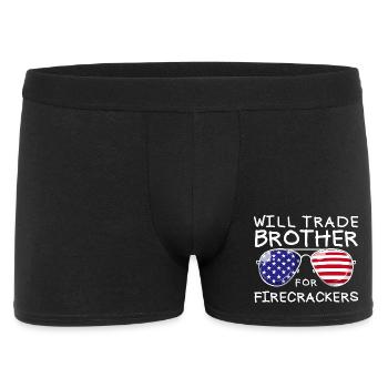 Frère d'échange pour les feux d'artifice pour les enfants le 4 juillet - Boxer Homme - noir - Devant