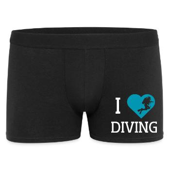 I love Diving T-Shirt - Männer Boxer Shorts - Schwarz - Vorne