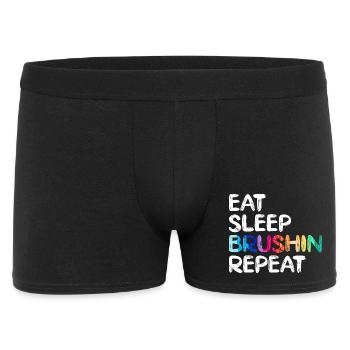 Funny Art Painter Eat Sleep Brushin Repeat Drawing - Men's Boxer Shorts - black - Front